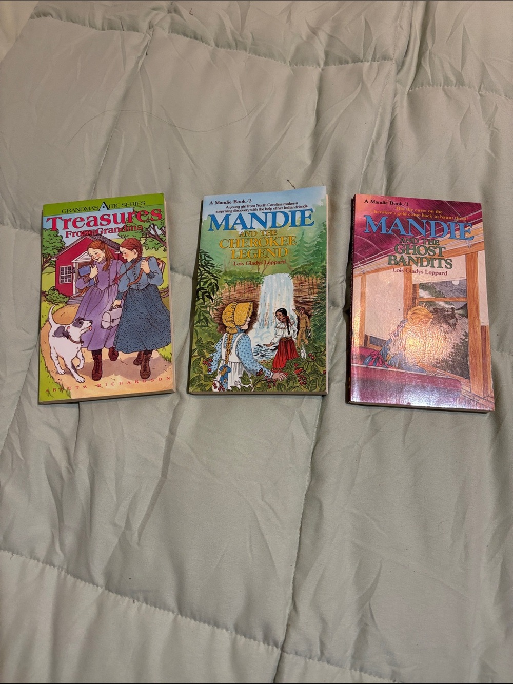 Mandie and the Ghost Bandits - Pink/Blue Book Set by Lois Gladys Leppard. Book 2